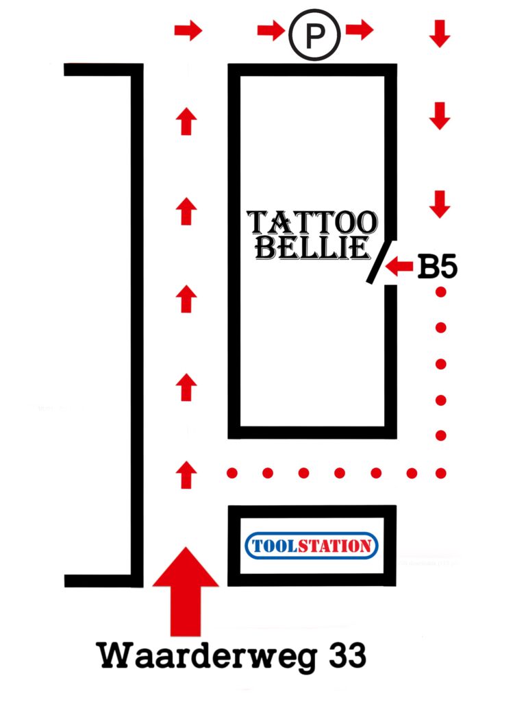 Routekaart Entree Tattoo Bellie